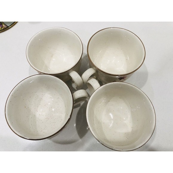 NORITAKE VERSATONE OUTLOOK CHINA B305W10 4 TEA CUPS & SAUCERS - Picture 5 of 16